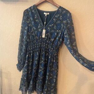 Max Studio Teal and White Floral Dress